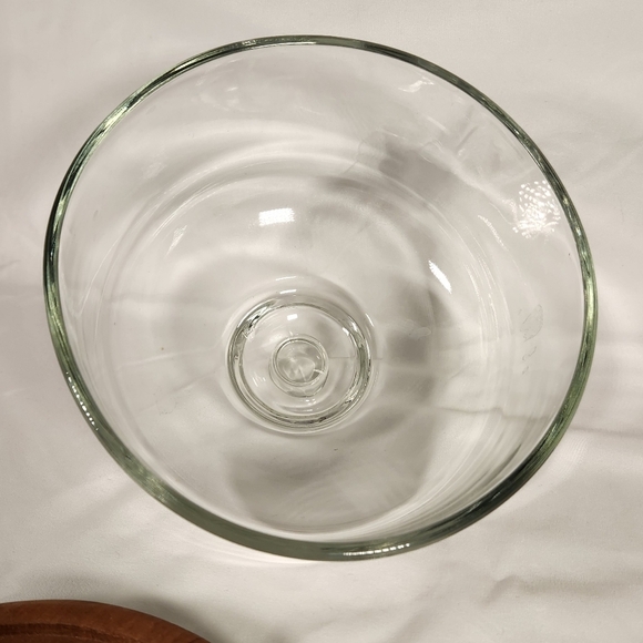 Vintage Good Wood Genuine Teakwood Cheese Tray w/ Heavy Glass Dome Cover Dish - Picture 6 of 8